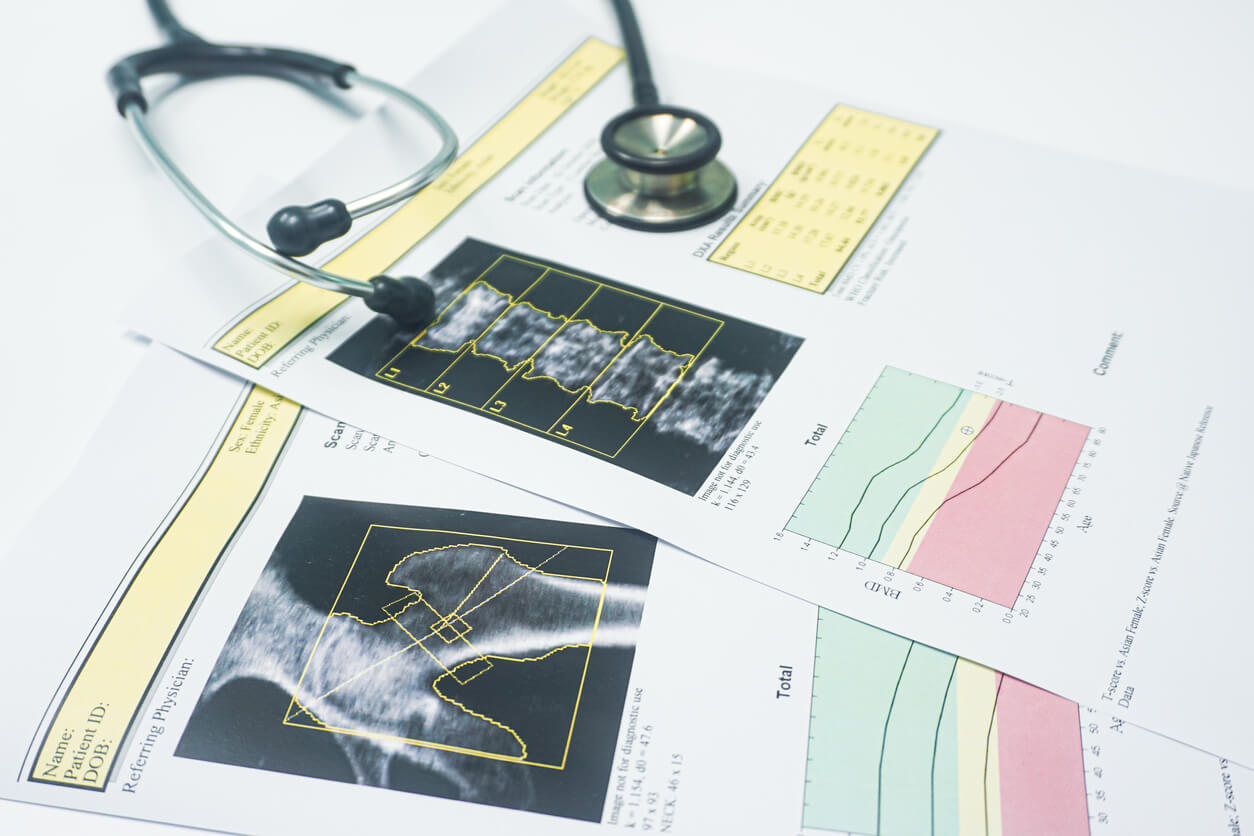 Papers with specialized medical testing results.